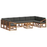 vidaXL Ensemble de canapés d'extérieur 11 pc Naturel et Anthracite