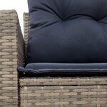 vidaXL Canapé de jardin 2 places avec coussins gris résine tressée