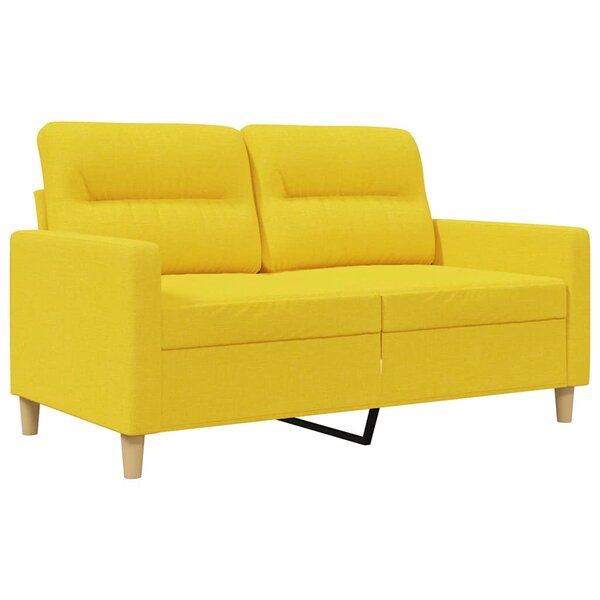 vidaXL Canapé à 2 places Jaune clair 120 cm Tissu