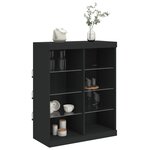 vidaXL Buffet avec lumières LED noir 81x37x100 cm