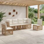 vidaXL Ensemble de canapés d'extérieur Naturel Polyester
