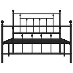 vidaXL Cadre de lit métal sans matelas et pied de lit noir 100x200 cm