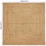 vidaXL Tapis Beige 200 x 200 cm Jute
