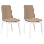 vidaXL Chaises à manger coussins 2 Pièces blanc bois massif caoutchouc