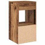 vidaXL Tables de chevet avec tiroir 2 Pièces vieux bois 35x34x66 5 cm