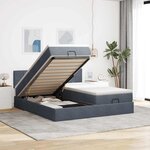 VidaXL Cadre de lit ottoman avec matelas gris foncé 180x200cm velours