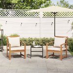 vidaXL Chaises de jardin 2 Pièces Naturel 60 x 65 x 76.5 cm