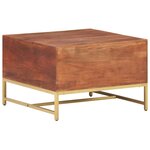 vidaXL Table basse Marron miel 67x67x45 cm Bois solide d'acacia