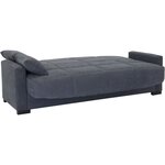 Canapé clic clac 3 places - Tissu gris clair - Epaisseur 17 cm - L223 x P96 x H 103 cm - MEGAN