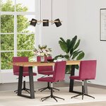 vidaXL Chaises à manger lot de 4 Rouge bordeaux Velours