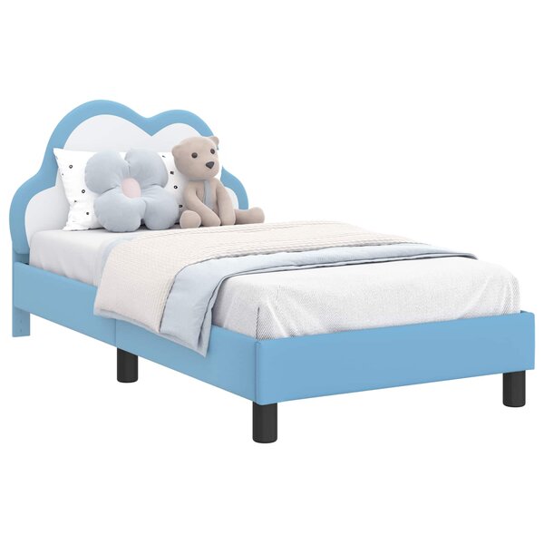 vidaXL Cadre de lit pour enfants avec tête de lit Bleu 80 x 160 cm PU