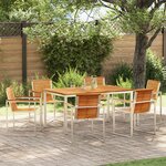 Ensemble salle à manger jardin 7 pièces vidaXL en teck massif