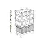 Pack and Move - Bac Rangement Pliable - Charge 20 kg - 40 x 60 x 25 9 cm - Stockage  Outillage - Rangement Facile - Robuste - 55L