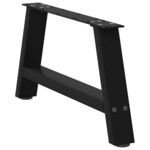 vidaXL Pieds de table basse en forme de A  2 pièces  noir  60 x (30-31) cm  acier
