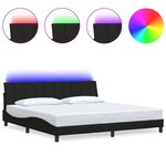 vidaXL Cadre de lit sans matelas Hanko noir 200x200 cm tissu