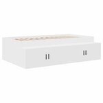 vidaXL Cadre de lit avec tiroir Blanc 100 x 200 cm Bois d'ingénierie