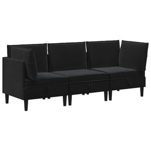 vidaXL Ensemble de meubles pour le salon 3 Pièces Noir Velours