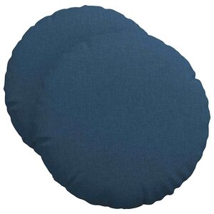 vidaXL Coussins de siège 2 Pièces Bleu Ø50 x 19 cm tissu