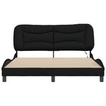 vidaXL Cadre de lit avec LED sans matelas Hvar noir 160x200 cm tissu