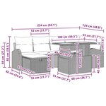 vidaXL Ensemble de canapé de jardin avec coussin 7 Pièces Noir Poly rotin