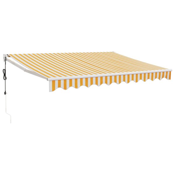 vidaXL Auvent rétractable automatique jaune et blanc 3x2 5 m