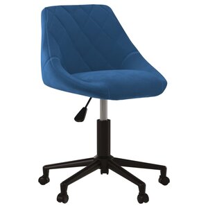 vidaXL Chaise pivotante de bureau Bleu Velours