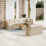 vidaXL Salon de jardin avec coussins 10 Pièces beige résine tressée