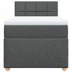 vidaXL Sommier à lattes de lit avec matelas Gris foncé 90x200 cm Tissu