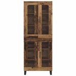 vidaXL Haut Armoire 2 Pièces Bois Ancien Bois Aggloméré et Verre