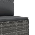 vidaXL Salon de jardin 4 Pièces avec coussins Gris Résine tressée