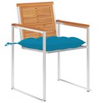 vidaXL Chaises de jardin avec coussins lot de 2 Acacia solide et acier
