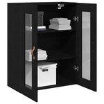 Meuble mural vidaXL avec portes en verre Chêne noir 69 5x34x90 cm