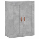 vidaXL Buffet haut Gris béton 69 5x34x180 cm Bois d'ingénierie