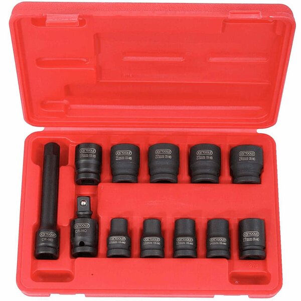Ks tools jeu de douilles à chocs hexagonales  12 pièces  1/2" 515.0112