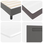 vidaXL Cadre de lit avec matelas Gris 120 x 190 cm Faux cuir