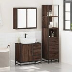 vidaXL Ensemble de meubles de salle de bain 3 Pièces Chêne marron