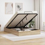 vidaXL Cadre de lit ottoman Chêne Sonoma 193 x 120 x 25 cm