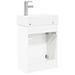 vidaXL Meuble de salle de bain avec robinet Blanc 45 5 x 22 5 x 84 cm