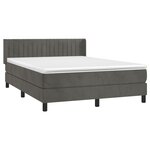 vidaXL Sommier à lattes de lit et matelas Gris foncé 140x200cm Velours