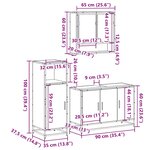 vidaXL Ensemble de meubles de salle de bain 3 Pièces Sonoma gris