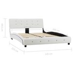 vidaXL Cadre de lit sans matelas blanc similicuir 135x190 cm