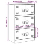 vidaXL Buffet rose 67x39x107 cm acier