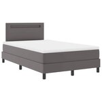 vidaXL Cadre de lit avec matelas Gris 120 x 190 cm Faux cuir
