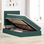 vidaXL Lit avec rangement et LED Vert foncé 120 x 200 cm Velours