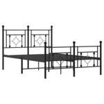 vidaXL Cadre de lit métal sans matelas avec pied de lit noir 120x190cm