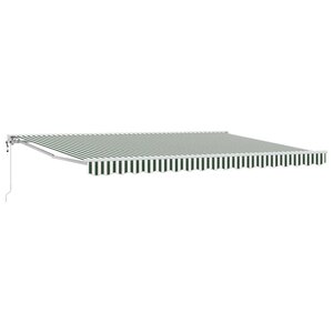 vidaXL Auvent rétractable électrique Vert et blanc 4 5 × 3 m