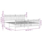 vidaXL Cadre de lit métal sans matelas et pied de lit blanc 183x213 cm