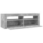 vidaXL Meuble TV avec lumières LED gris béton 120x35x40 cm