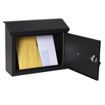 Boîte aux lettres en aluminium pour porte  mur  V4064  fente 33 x 4 cm  Noir