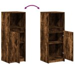vidaXL Buffet avec LED chêne fumé 38x34x100 cm bois d'ingénierie